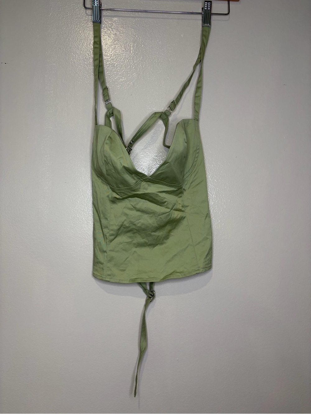 Peppermayo Sage Green Bustier Crop Top